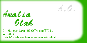 amalia olah business card